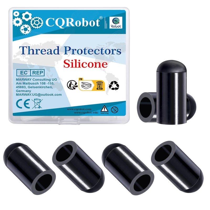 CQRobot Silicone End Caps 80pcs 1/4 Inch High Temp Protective Flexible Screw Thread Protectors Bolt Covers Screw Caps Kit for Metal Tube Rod - Image 1